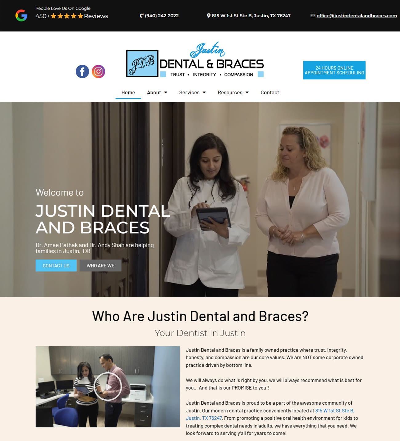 Dental Care clinic website